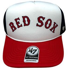 Boston Red Sox Foam Hat Mens Snapback '47 Brand Cooperstown Trucker Rope‎